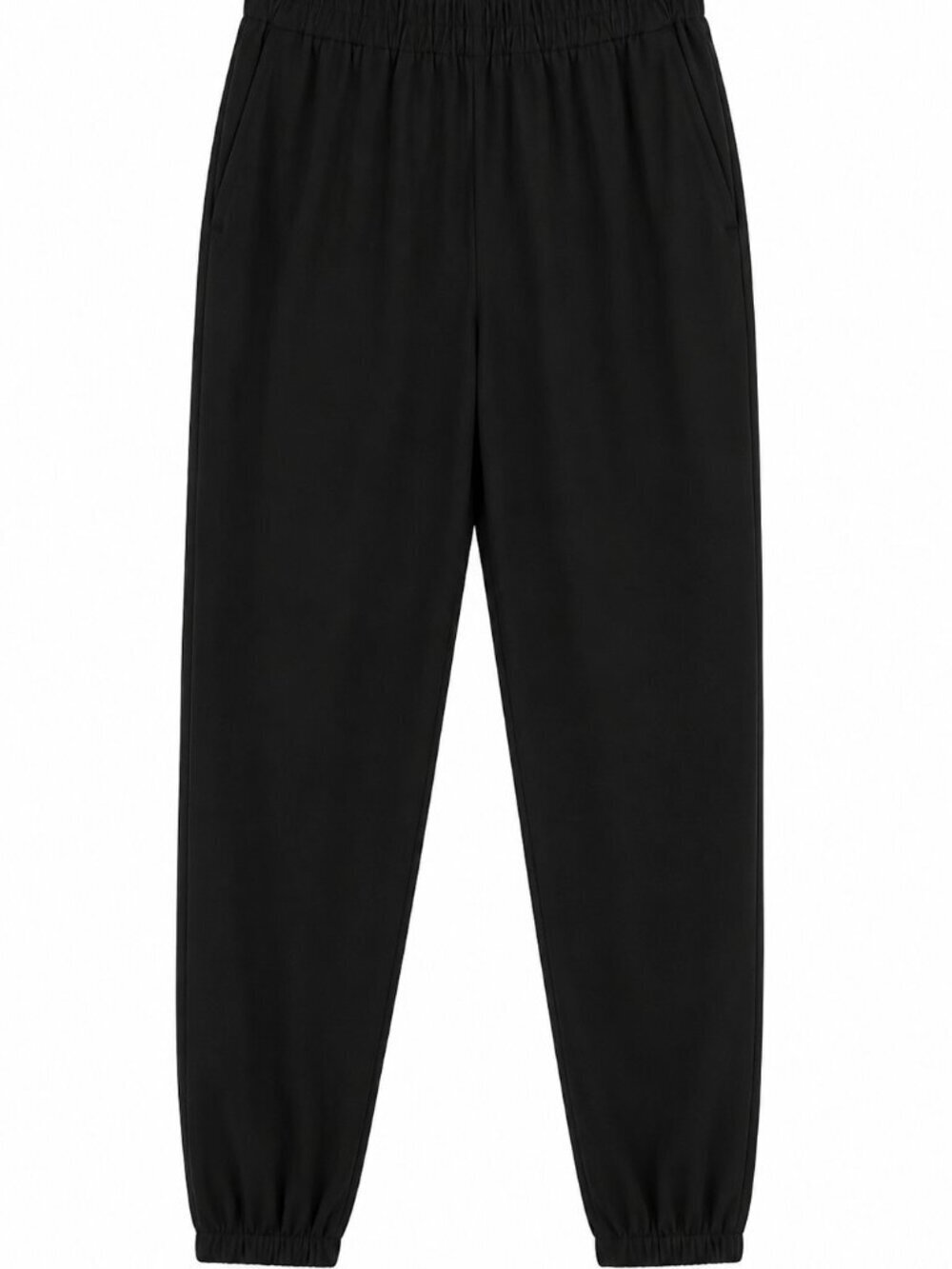 Babaton Women’s XS Black Elastic Waist Relaxed Fit Pants Pull-On Minimalist